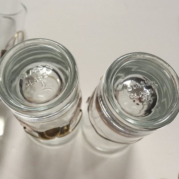 6 Shot Glasses with  📢 Fancy Copper Ring Grips - Picture 6 of 7